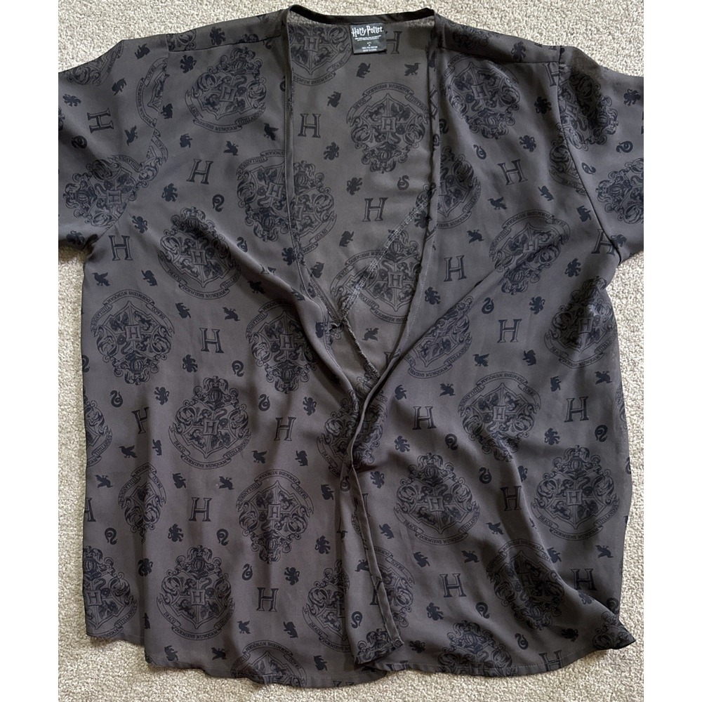 Harry Potter‎ Hogwarts Crest Sheer Open Front Kimono Duster Size Medium